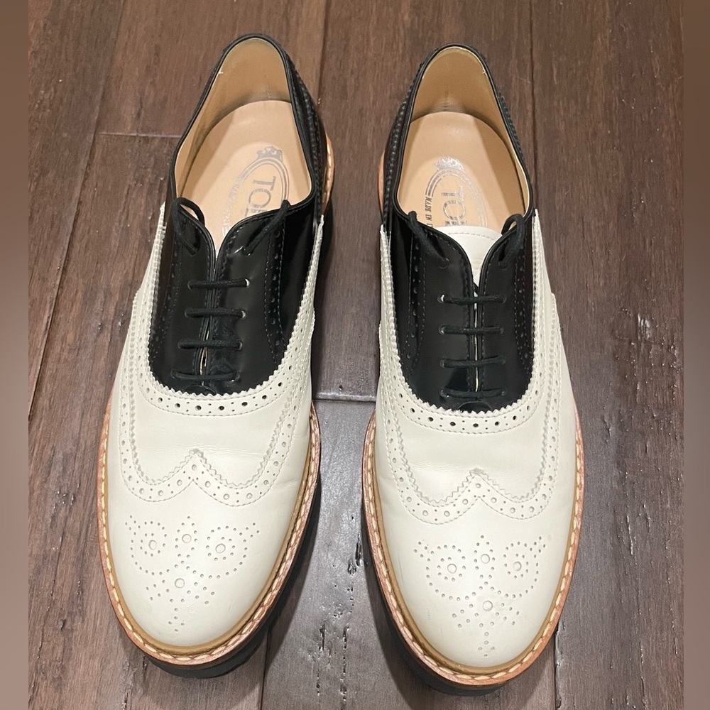 TOD’S LEATHER PLATFORM CREEPER SHOES